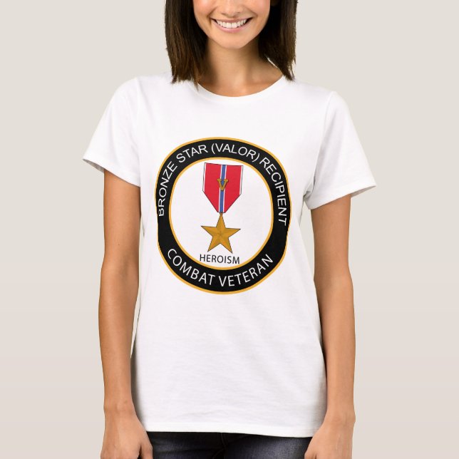 Camiseta Veterano de Combate do Destinatário das Estrelas d (Frente)