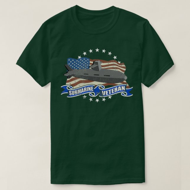 Camiseta veterano de combate submarino dos EUA (Frente do Design)