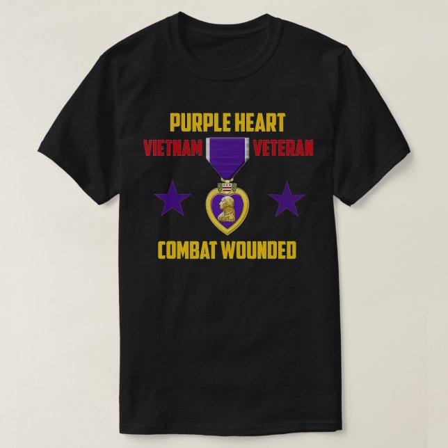 Camiseta Veterano do Coração Roxo do Vietname (1) (Frente do Design)