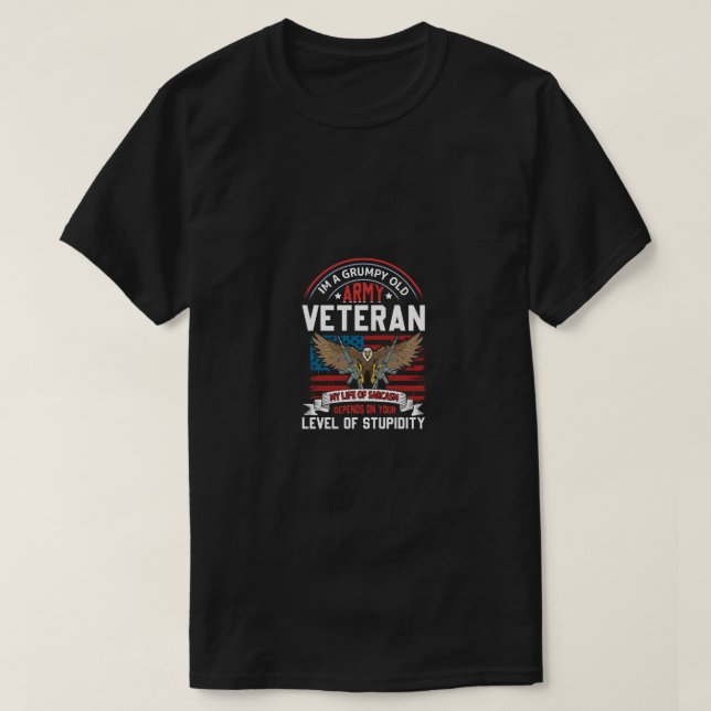 Camiseta veterano do exército (Frente do Design)