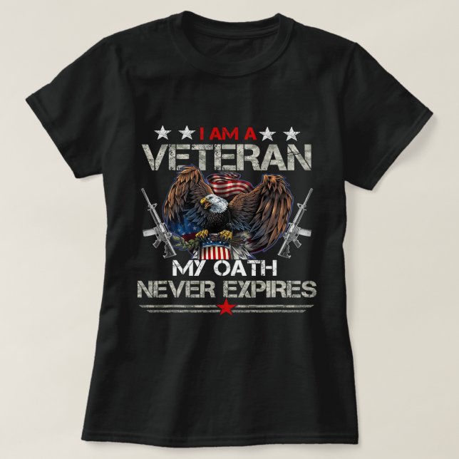 Camiseta Veterano do Exército Americano para o Dia Veterano (Frente do Design)