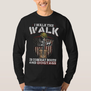 Camiseta Veterano dos EUA Eu Dou o Exemplo Em Botas de Comb