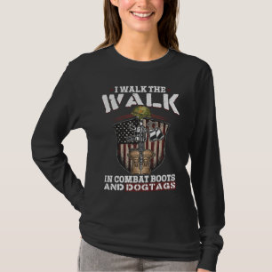 Camiseta Veterano dos EUA Eu Dou o Exemplo Em Botas de Comb