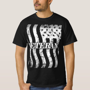 Camiseta Veterano dos EUA - vertical vintage branco