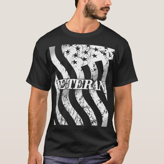 Camiseta Veterano dos EUA - vintage branco (Frente)