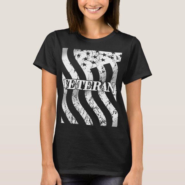 Camiseta Veterano dos EUA - vintage branco (Frente)