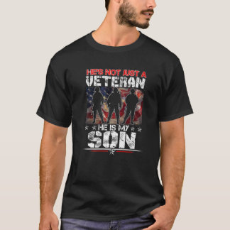 Camiseta Veterano Ele É Meu Filho Vestígios De Bandeira Ame