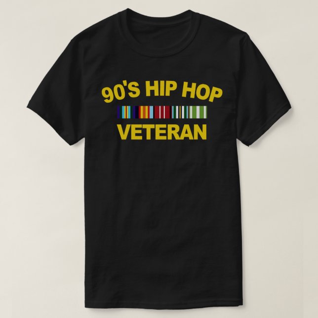 Camiseta Veterano Hip Hop dos anos 90 (Frente do Design)