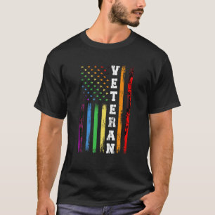 Camiseta Veterano LGBTQ Arco-Íris Gay Lésbica Exército dos