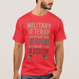 Camiseta Veterano militar pela liberdade não fascista