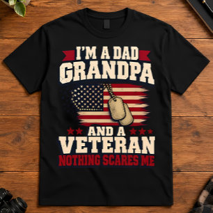 Camiseta Veterano Pai Avô Eu Sou Um Pai Avô Veterano Citaçã