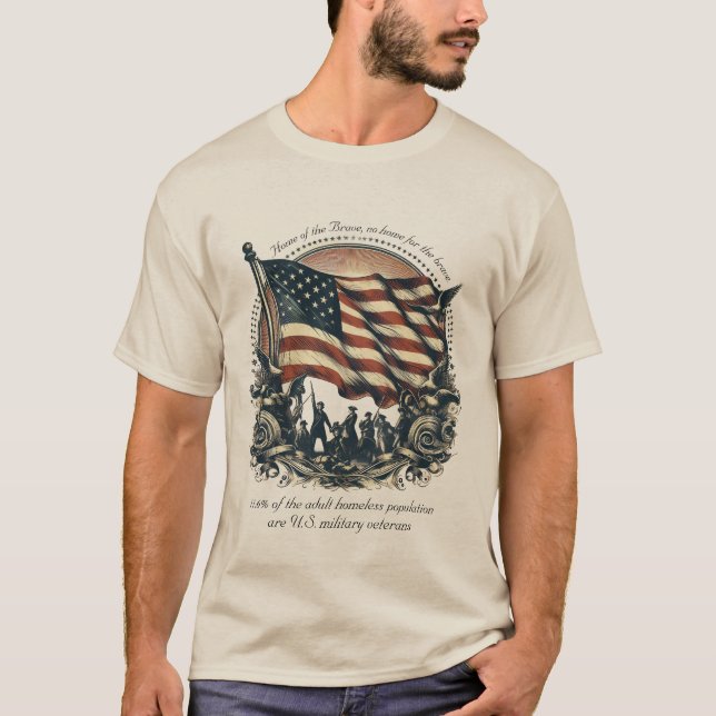 Camiseta veterano sem-teto (Frente)