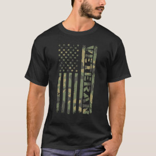Camiseta Veterano USA Camo Flag Vintage Camouflage american