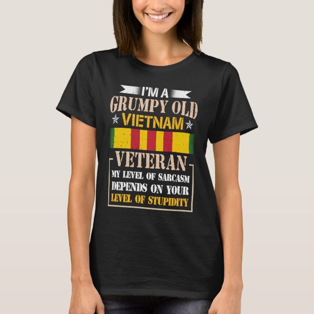 Camiseta Veterano Vietnã Velho e Grumpy (Frente)