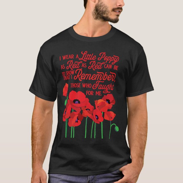 Camiseta Veteranos Dia Vermelho Poppies Pópias Pópias flora (Frente)