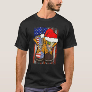 Camiseta Veteranos do Exército Engraçados Calçados de Natal