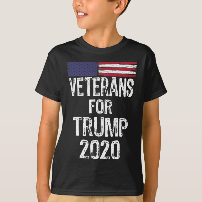 Camiseta Veteranos Militares Para Trump 2020 Contra Joe (Frente)