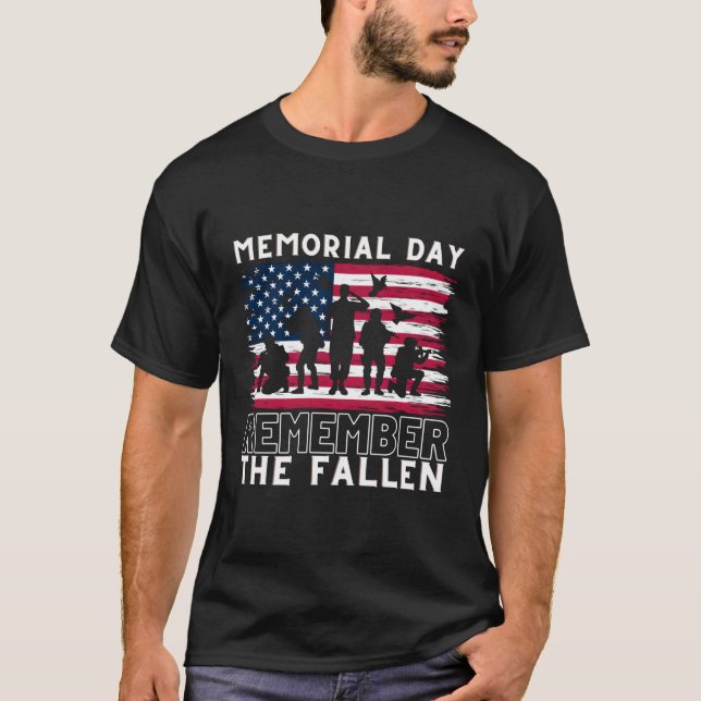 Camiseta Veteranos Onu Bandeira Memorial Day Lembrem-Se Do  (Frente)