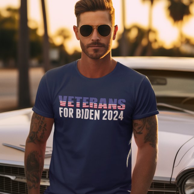 Camiseta Veteranos para Biden 2024 Eleição Azul (Criador carregado)