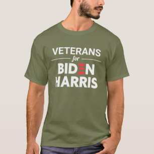 Camiseta Veteranos para Biden Harris Texto Verde