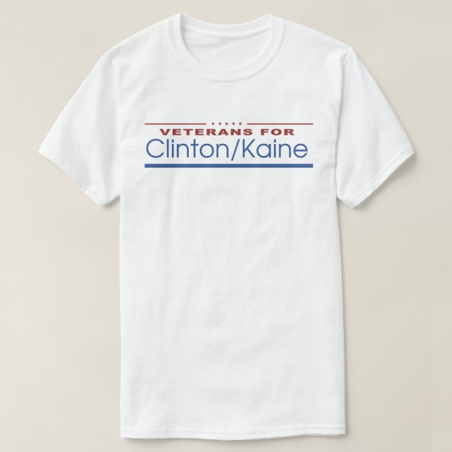 Camiseta Veteranos para Clinton/Kaine 2016 (Frente do Design)
