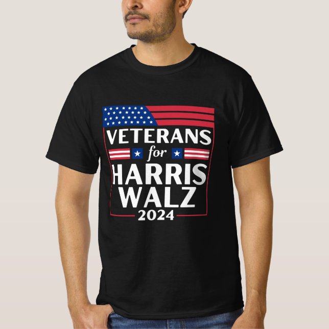 Camiseta Veteranos Para Harris Walz 2024 (Frente)