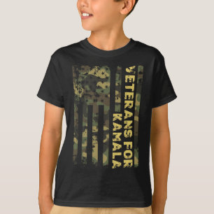 Camiseta Veteranos Para Kamala Camouflage - Bandeira Americ