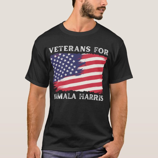 Camiseta Veteranos para Kamala Harris 2024 Eleição dos EUA  (Frente)
