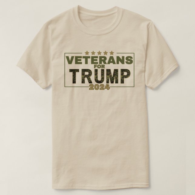 Camiseta Veteranos para Trump 2024 (Frente do Design)