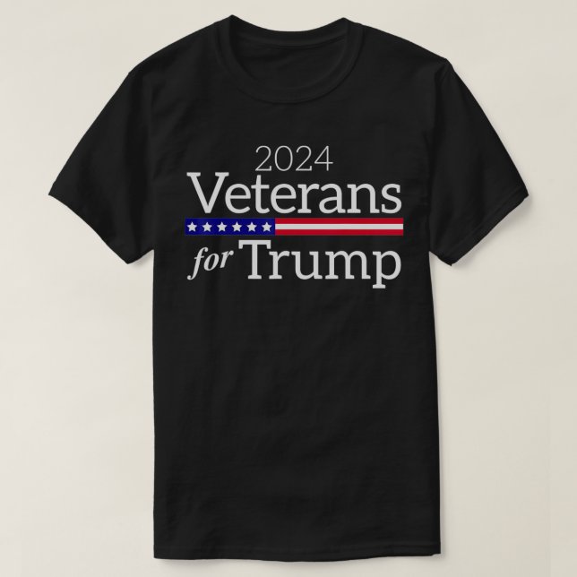 Camiseta Veteranos Para Trump 2024 Conservadores Republican (Frente do Design)
