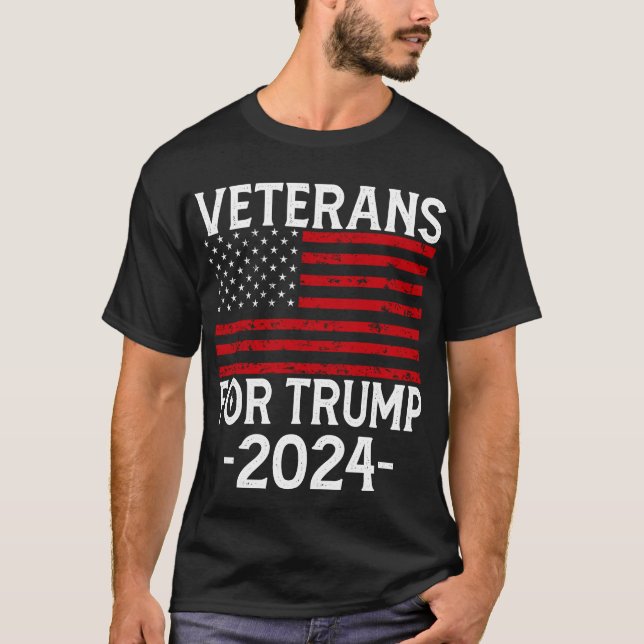 Camiseta Veteranos para Trump 2024 Pro Trump (Frente)