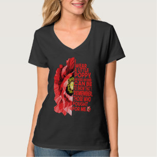 Camiseta Veteranos, Red Poppy, visto uma papoila.