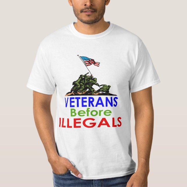 Camiseta Veterans Before Illegals Veterans Day (Frente)