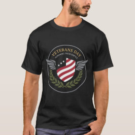 Camiseta Veterans Day Honoring Service Shield Wings