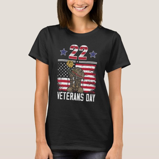 Camiseta Veterans Day Proud Veteran Dad Son Papa Grandpa (Frente)