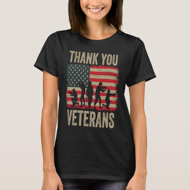Camiseta Veterans Day   Thank You Veterans  Proud (Frente)