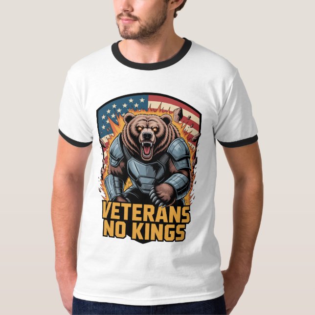 Camiseta Veterans No Kings Gráfico Urso (Frente)