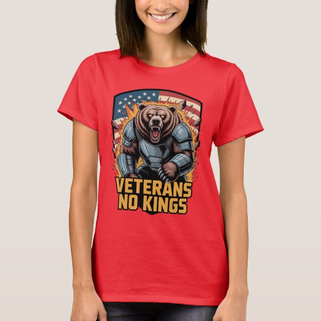 Camiseta Veterans No Kings Graphic Bear (Frente)