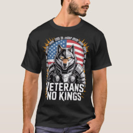 Camiseta Veterans No Kings Wolf Design for Proud Military