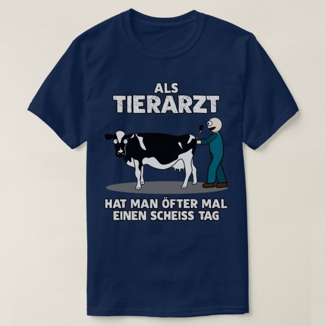 Camiseta Veterinarian Funny Say Piada Com Vaca (Frente do Design)
