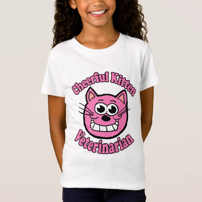 Camiseta Veterinário de Gatinho Alegre (Frente)