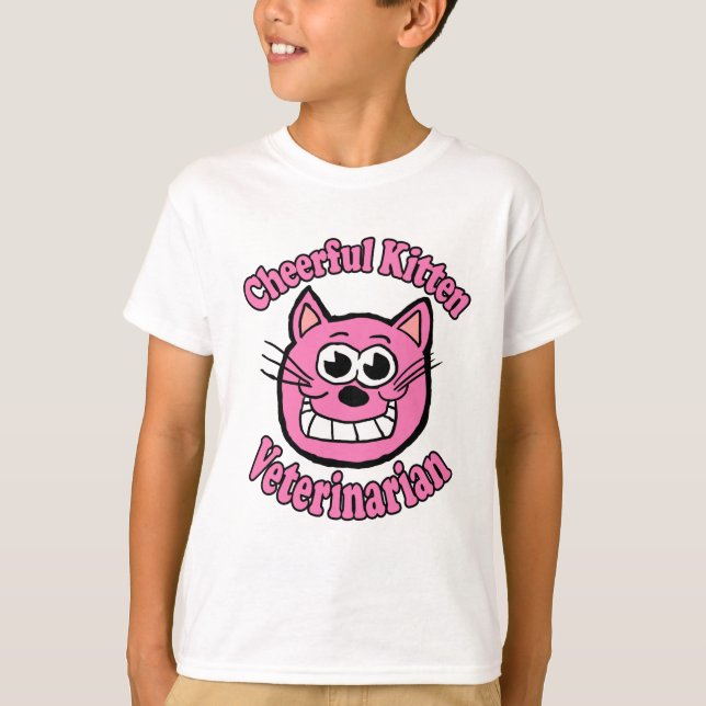 Camiseta Veterinário de Gatinho Alegre (Frente)