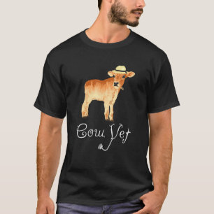 Camiseta Veterinário de Vaca Fofa para Profissão Veterinári
