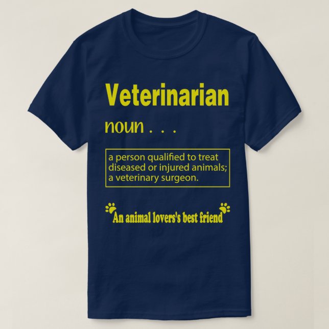 Camiseta Veterinário Definition Gift Engraçado veterinário  (Frente do Design)