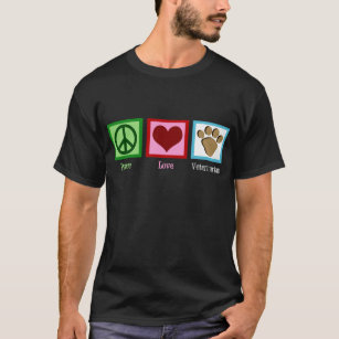 Camiseta Veterinário do amor da paz