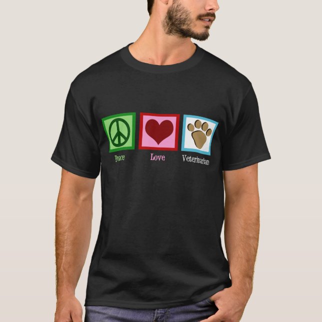 Camiseta Veterinário do amor da paz (Frente)