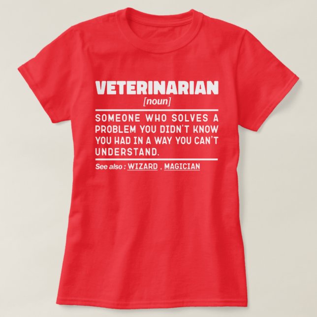 Camiseta Veterinário Noun Definition Veterinary Technician (Frente do Design)