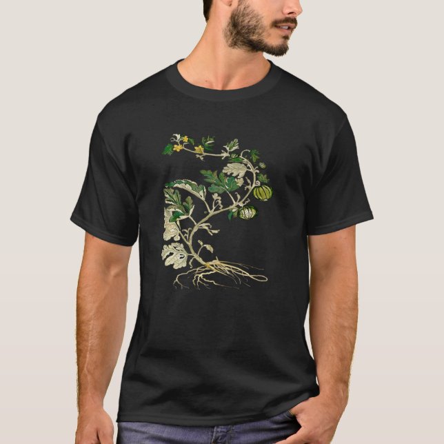 Camiseta Vetor Botânico Melon Vine Honeydew (Frente)