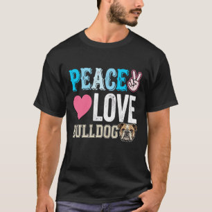 Camiseta Vetor Bulldog Paz Amor