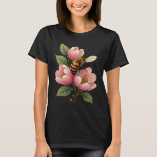 Camiseta Vetor de Abelha Melífera e Flor de Maçã do Estado